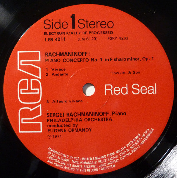 Sergei Rachmaninoff : Rachmaninoff Plays His Complete Works For Piano And Orchestra - Volume 1 (LP, Comp)