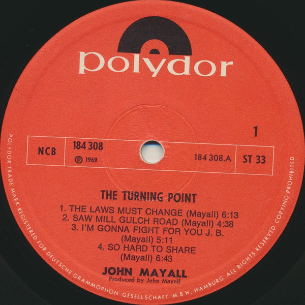 John Mayall : The Turning Point (LP, Album, RE)