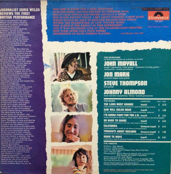 John Mayall : The Turning Point (LP, Album, RE)