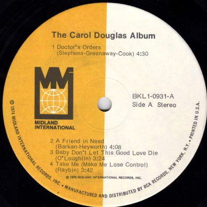 Carol Douglas : The Carol Douglas Album (LP, Album, Ind)