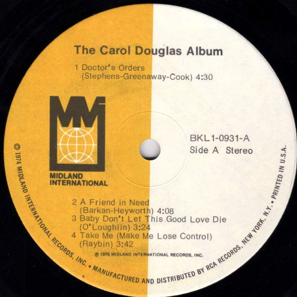 Carol Douglas : The Carol Douglas Album (LP, Album, Ind)