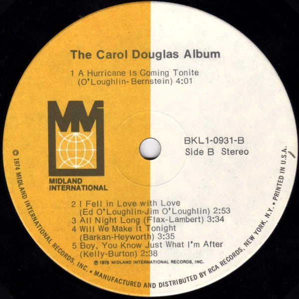 Carol Douglas : The Carol Douglas Album (LP, Album, Ind)