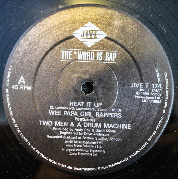Wee Papa Girl Rappers Featuring Two Men And A Drum Machine : Heat It Up (12")