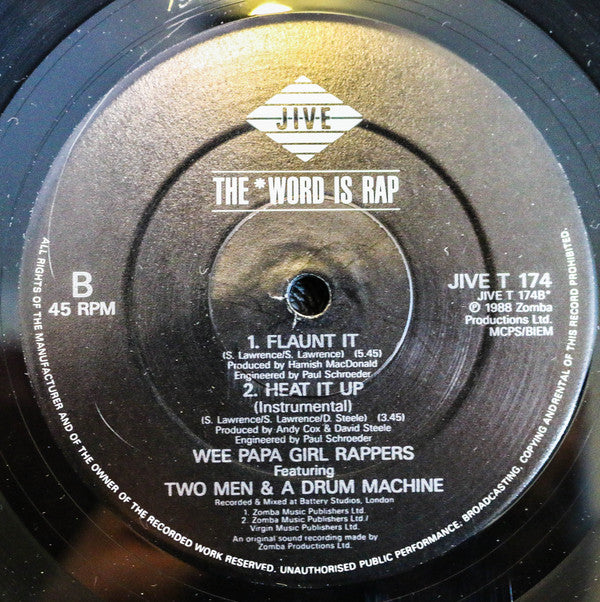 Wee Papa Girl Rappers Featuring Two Men And A Drum Machine : Heat It Up (12")