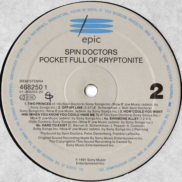 Spin Doctors : Pocket Full Of Kryptonite (LP, Album)