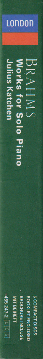 Johannes Brahms, Julius Katchen : Works For Solo Piano = Klavierwerke = Œuvres Pour Piano Solo  (6xCD, Comp, Mono, RE + Box)