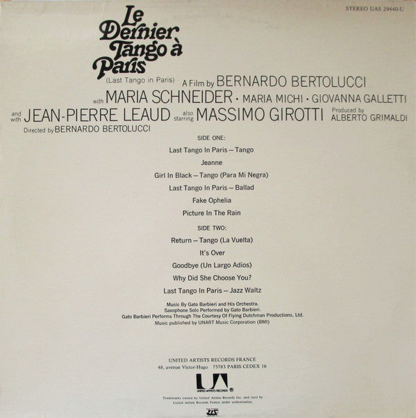 Gato Barbieri : Le Dernier Tango à Paris (LP, Album)