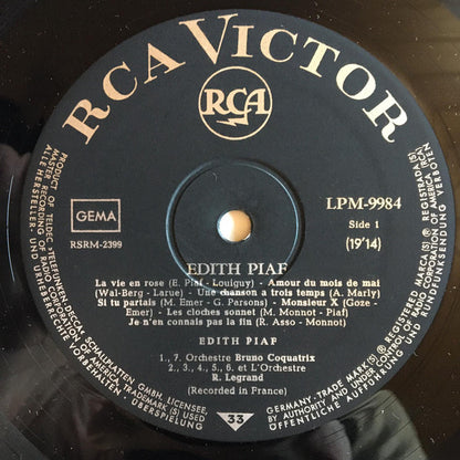 Edith Piaf : Piaf In Her Great Years (LP, Comp)