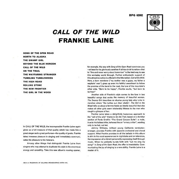 Frankie Laine : Call Of The Wild (LP, Album, Mono)