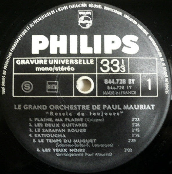 Le Grand Orchestre De Paul Mauriat : Russie De Toujours (LP, RE)