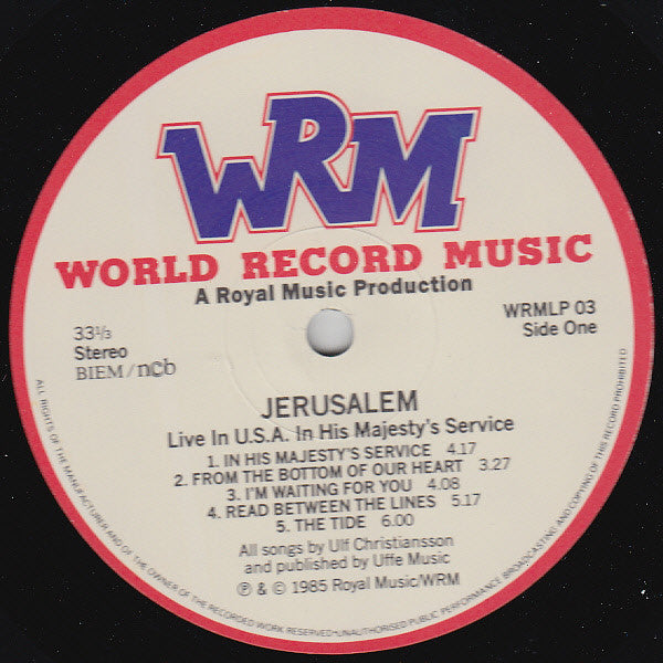 Jerusalem (3) : In His Majesty's Service [Live In USA] (LP, Album)