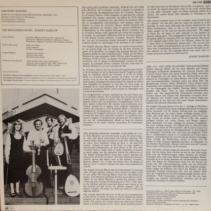 The Broadside Band, Jeremy Barlow : Country Dances - John Playford's English Dancing Master, 1651 (LP, Album, RE)