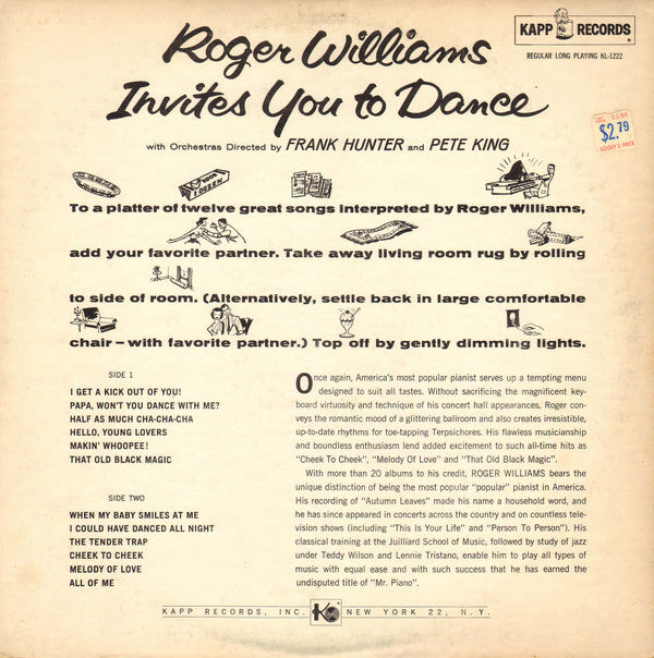 Roger Williams (2) : Invites You To Dance (LP, Album)