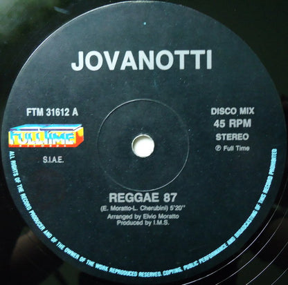 Jovanotti : Reggae 87 (12", Gat)