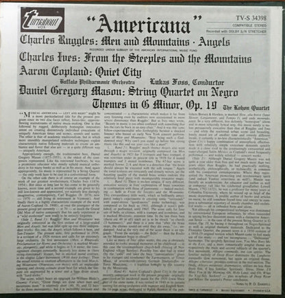 Carl Ruggles / Charles Ives / Aaron Copland / Daniel Gregory Mason : Americana (LP)