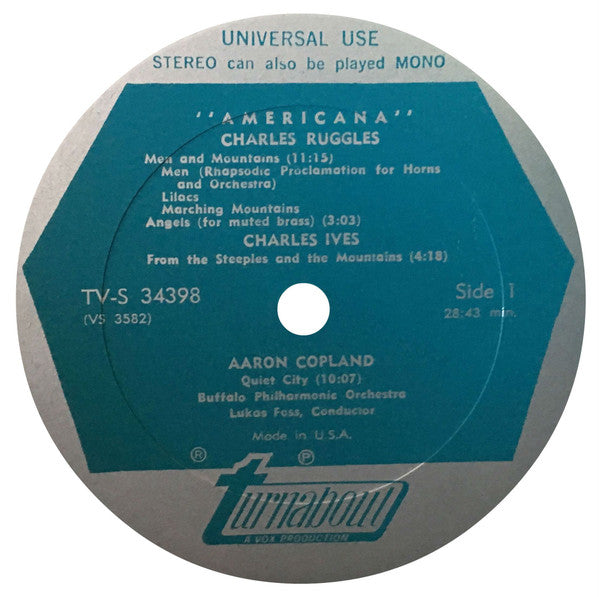 Carl Ruggles / Charles Ives / Aaron Copland / Daniel Gregory Mason : Americana (LP)