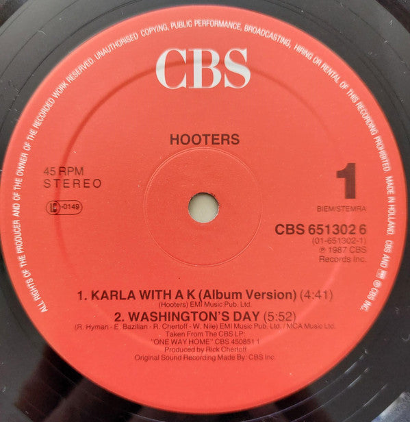 The Hooters : Karla With A K (12")