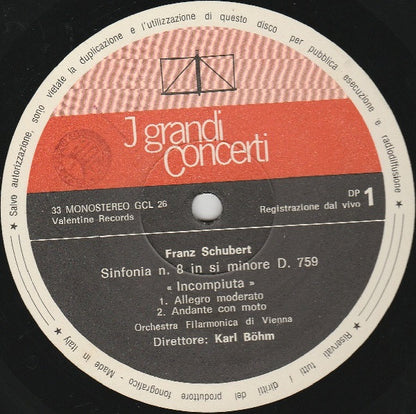 Franz Schubert, Sviatoslav Richter, Karl Böhm : Sinfonia N.8 D.759 "Incompiuta". Sonata Per Pianoforte D.958 (LP, Mono)