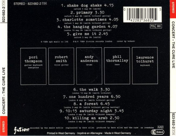 The Cure : Concert - The Cure Live (CD, Album, RE, PDO)