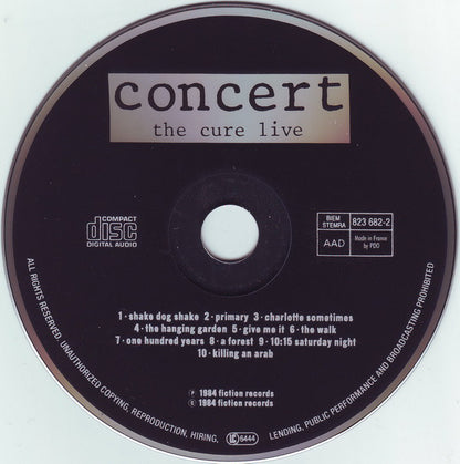 The Cure : Concert - The Cure Live (CD, Album, RE, PDO)