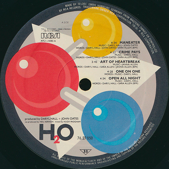 Daryl Hall & John Oates : H₂O (LP, Album)