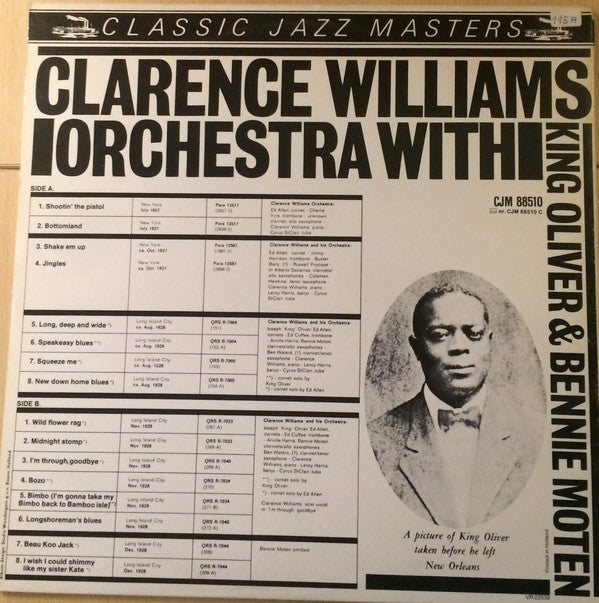 Clarence Williams And His Orchestra : Clarence Williams Orchestra With King Oliver & Bennie Moten (LP, Comp)