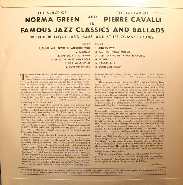 Norma Green & Pierre Cavalli : Famous Jazz Classics And Ballads (LP)