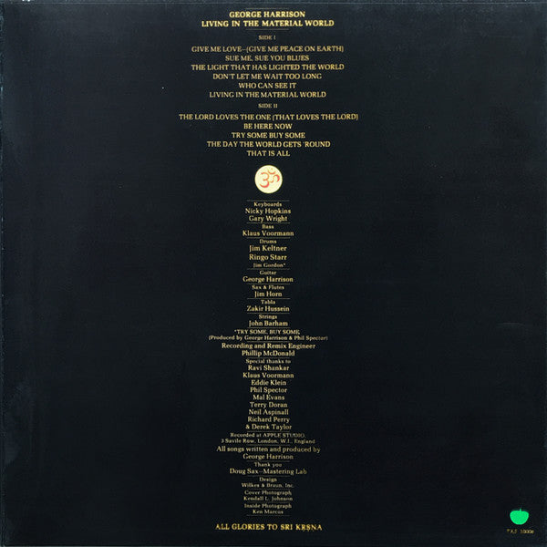 George Harrison : Living In The Material World (LP, Album, Gat)