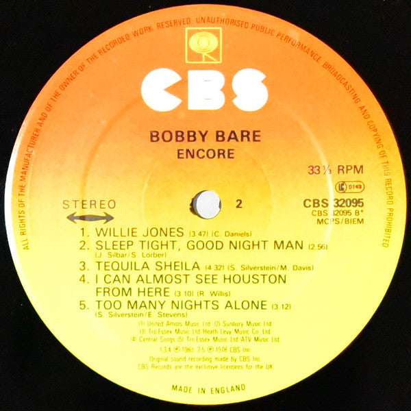 Bobby Bare : Encore (LP, Comp)
