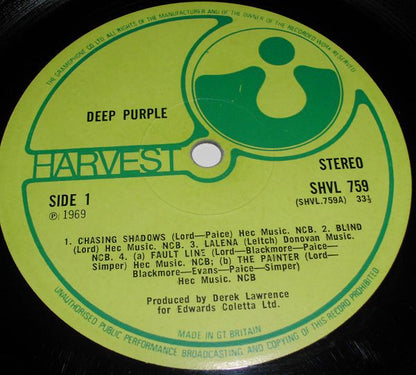 Deep Purple : Deep Purple (LP, Album, Gat)