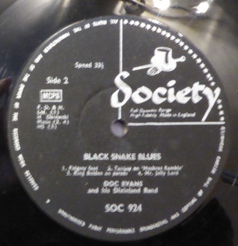 Doc Evans And His Dixieland Band : Black Snake Blues (LP, Album)