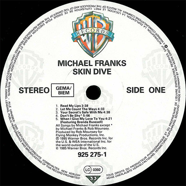 Michael Franks : Skin Dive (LP, Album)