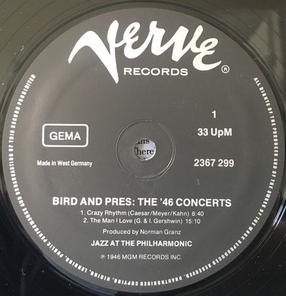 Bird (28) And Pres (2) : Bird And Pres: The '46 Concerts (2xLP, Comp, RE, Gat)