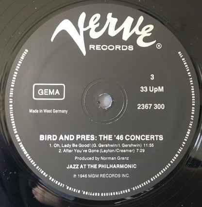 Bird (28) And Pres (2) : Bird And Pres: The '46 Concerts (2xLP, Comp, RE, Gat)