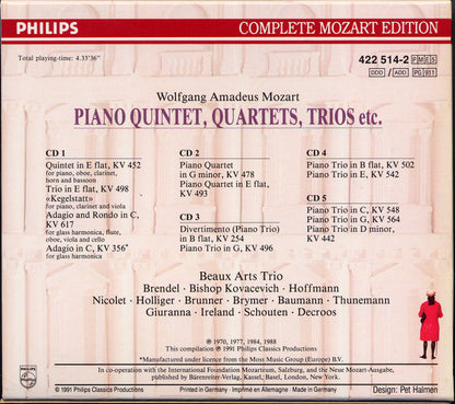 Wolfgang Amadeus Mozart : Piano Quintet, Quartets, Trios, Etc. (5xCD + Box)