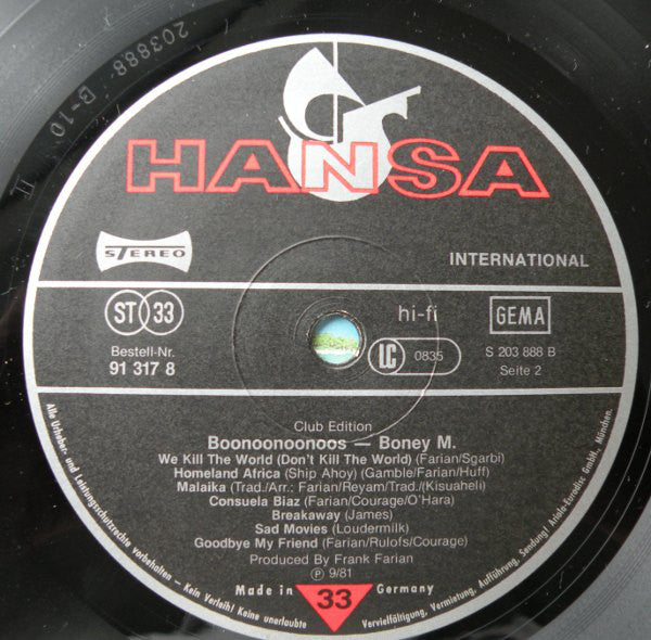 Boney M. : Boonoonoonoos (LP, Album, Club)