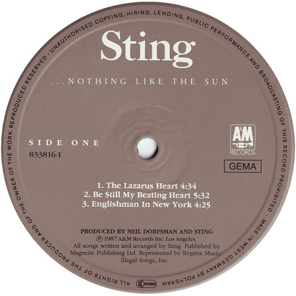 Sting : ...Nothing Like The Sun (2xLP, Album)