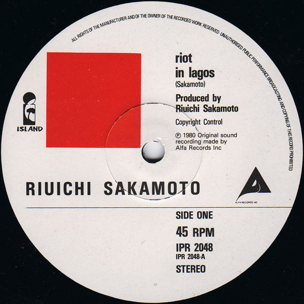 Ryuichi Sakamoto : Riot In Lagos (12", Ltd, Promo)