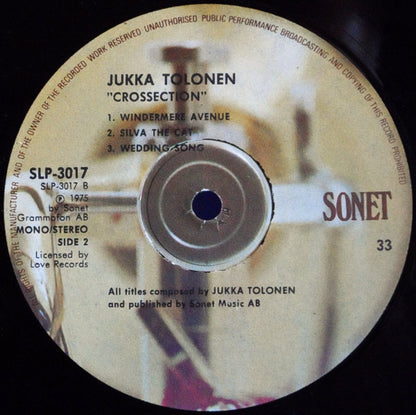 Jukka Tolonen : Crossection (LP, Album, Comp)