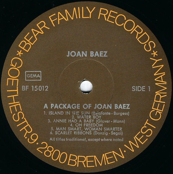 Joan Baez : A Package Of Joan Baez (LP, Album, RE)