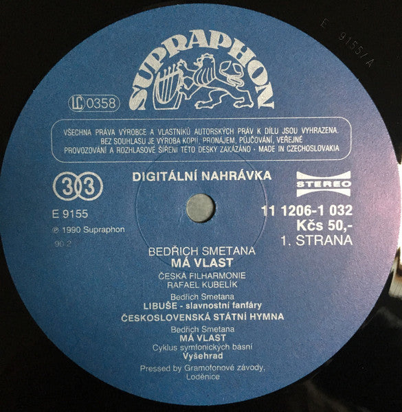 Bedřich Smetana, The Czech Philharmonic Orchestra, Rafael Kubelik : Má Vlast (2xLP, Album)