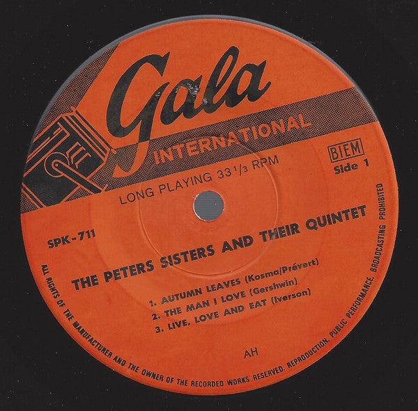 Peters Sisters : The Peters Sisters And Their Quintet (7", EP)