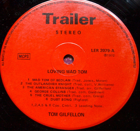 Tom Gilfellon : Loving Mad Tom And Other Unlikely Stories (LP, Album)