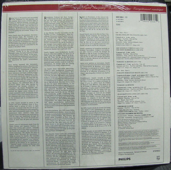 Gheorghe Zamfir, English Chamber Orchestra, James Judd : Baroque Concertos (LP)