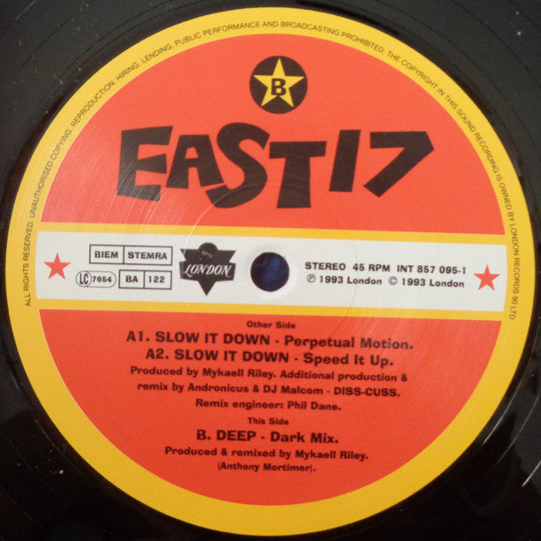 East 17 : Slow It Down (12")