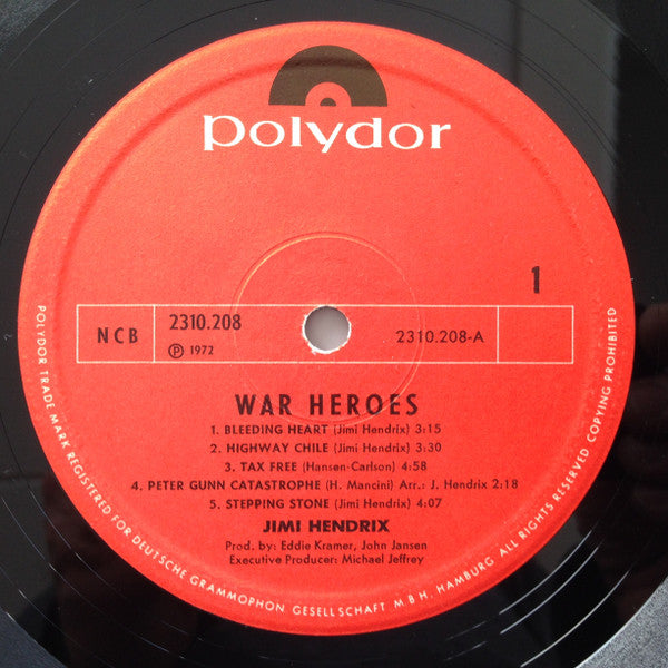 Jimi Hendrix : War Heroes (LP, Album)