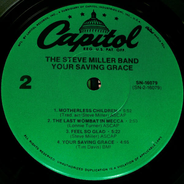 Steve Miller Band : Your Saving Grace (LP, Album, RE)