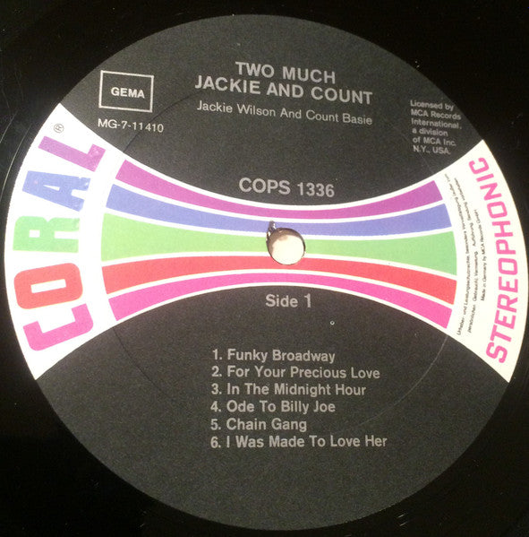 Jackie Wilson & Count Basie : Two Much (LP, Album, RE)