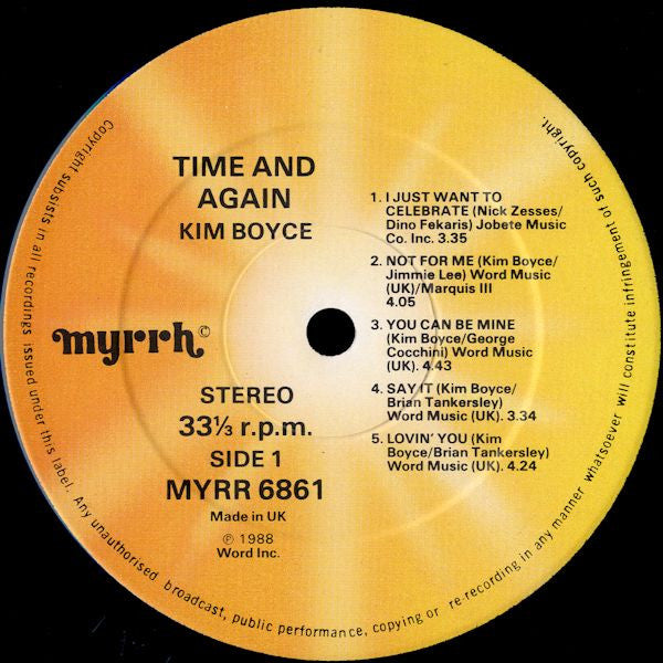 Kim Boyce : Time And Again (LP, Album)