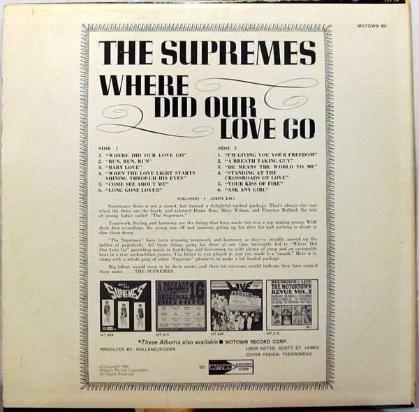 The Supremes : Where Did Our Love Go (LP, Album, Mono, Roc)